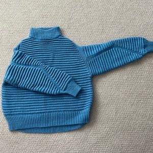 H&M Cableknit sweater with turtleneck - Blue, size S